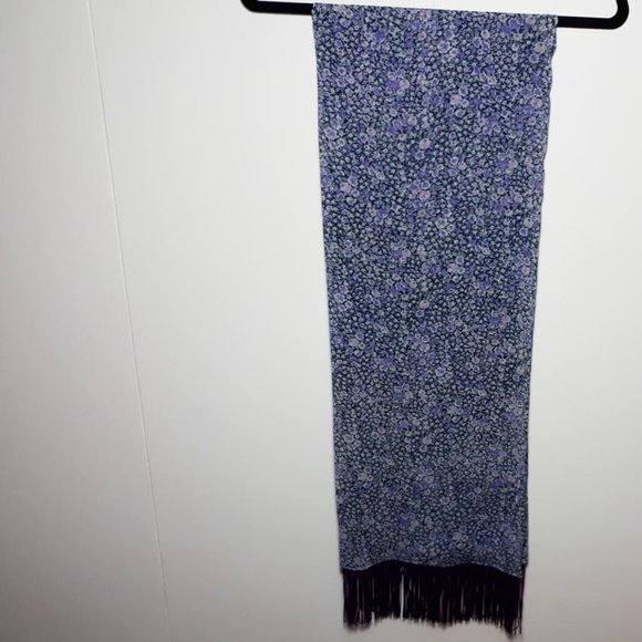 Fringed scarf and duster set in delicate purple floral print. OS NWT - Picture 3 of 3